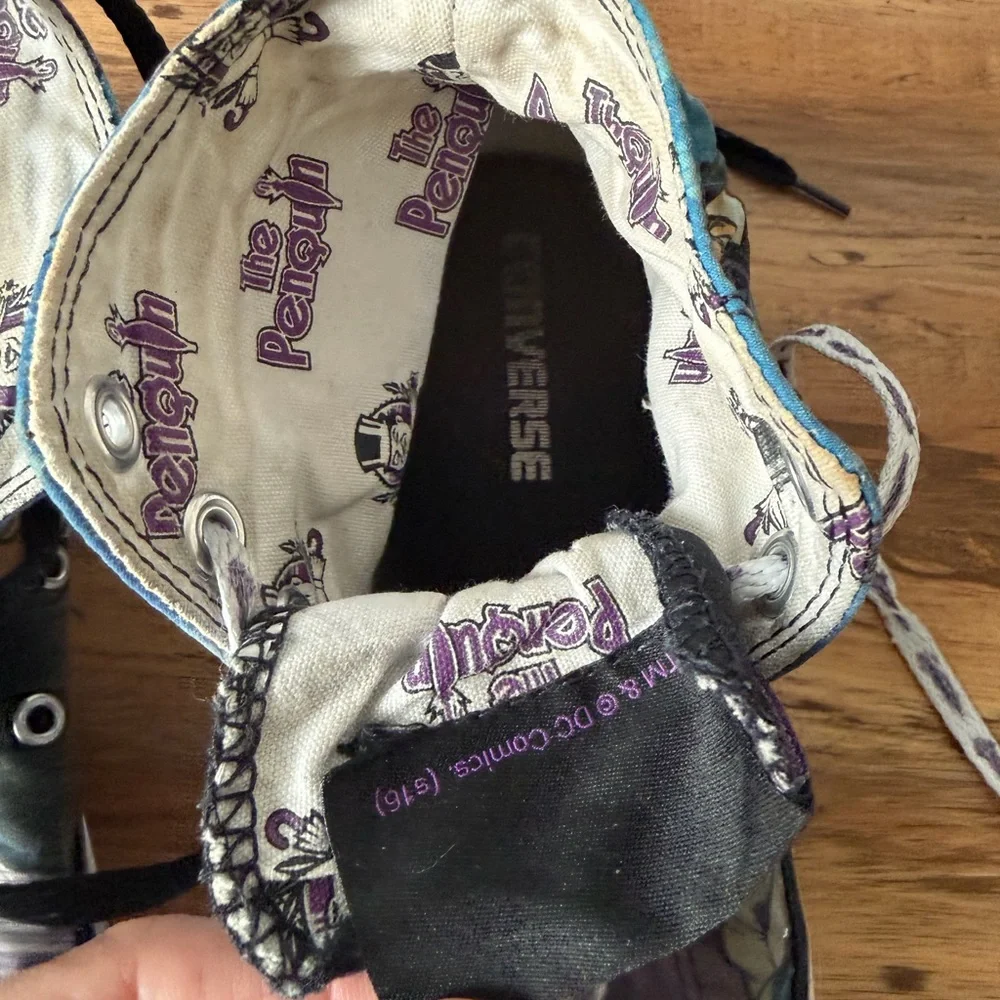 Converse Men’s Chuck Taylor Allstar Batman Penguin High Top Sneakers Size 8 - Picture 5 of 14